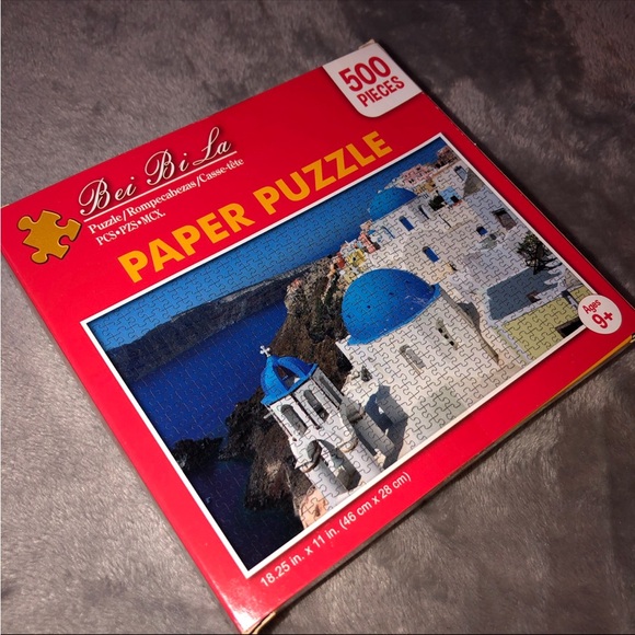 Bei Bi La 500 Piece Paper Puzzle/ Santorini Greece view/ sea view - Picture 2 of 11